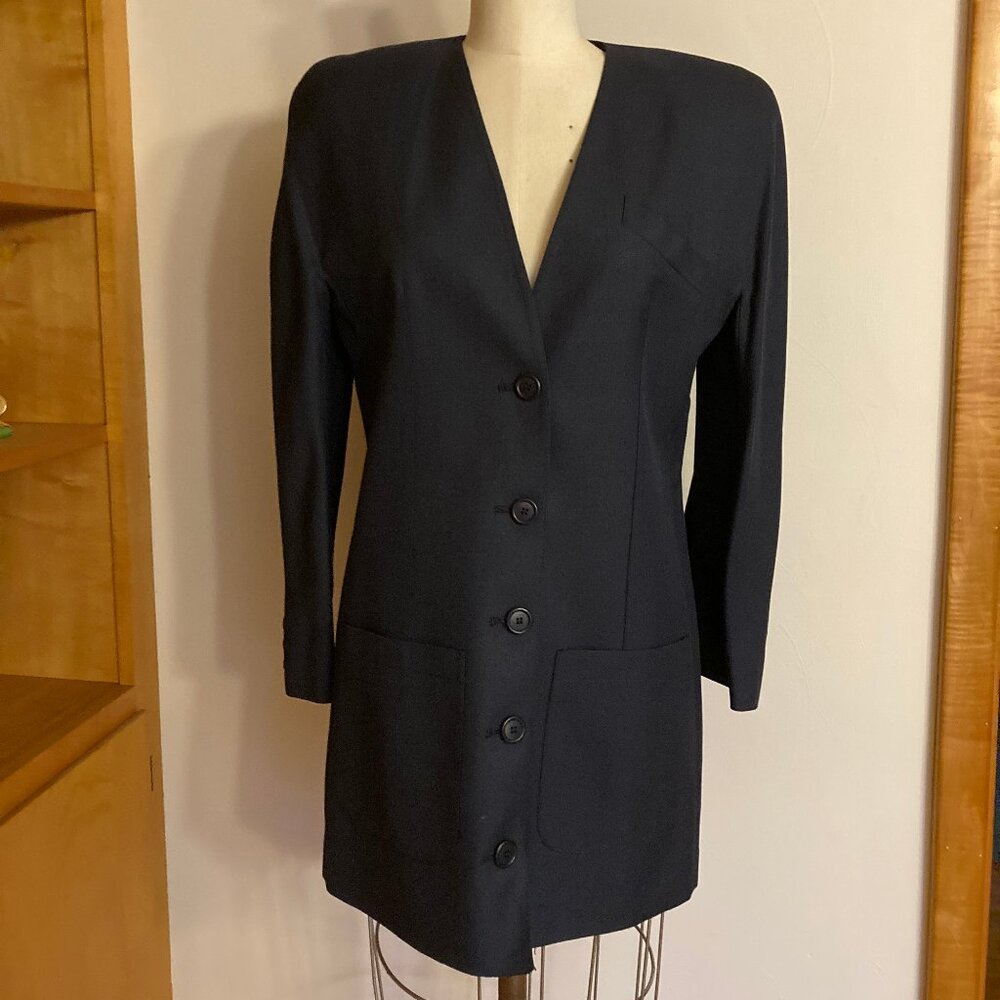 Harve Benard Long Blazer Black 5 Button